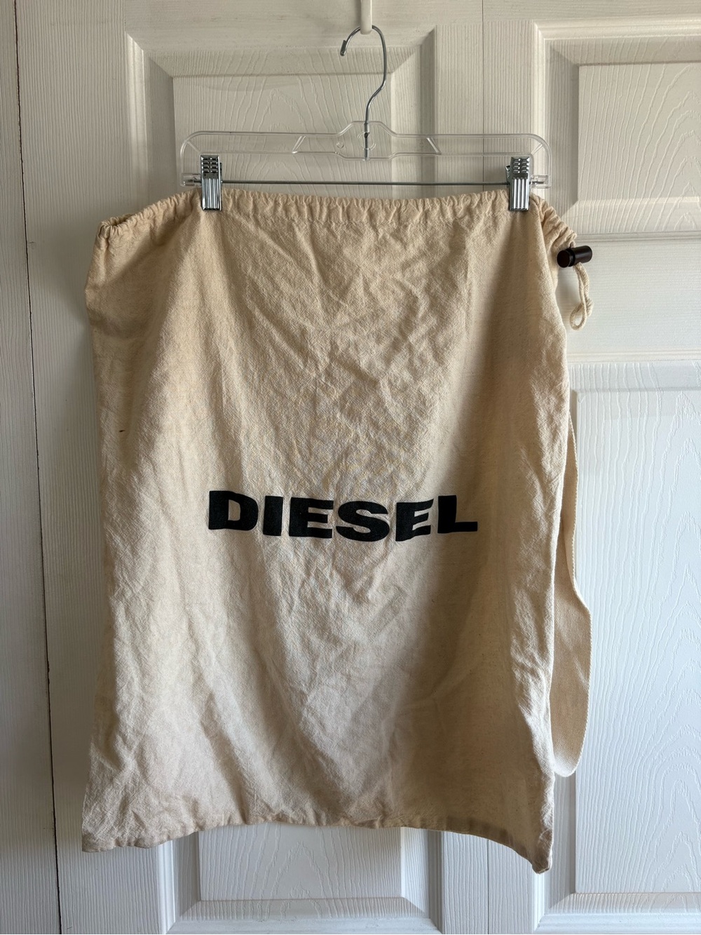 Diesel Tan Drawstring Cotton Dust Shopping Bag Large 20*25 With Handle Storage